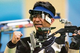 Abhinav Bindra at the 2008 Beijing Olympics.