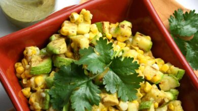 Grilled zucchini corn salad