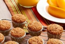 Mini banana bran muffin