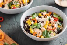 Mexican street corn bowls basil lime vinaigrette recipe