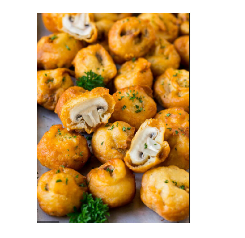 Crispy breaded mushroom bites