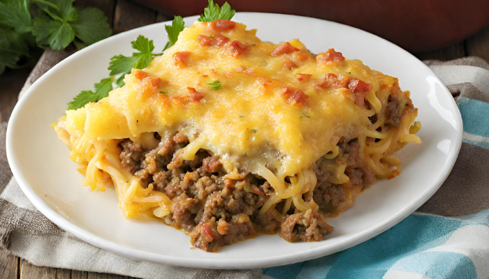 Spaghetti squash beef bake