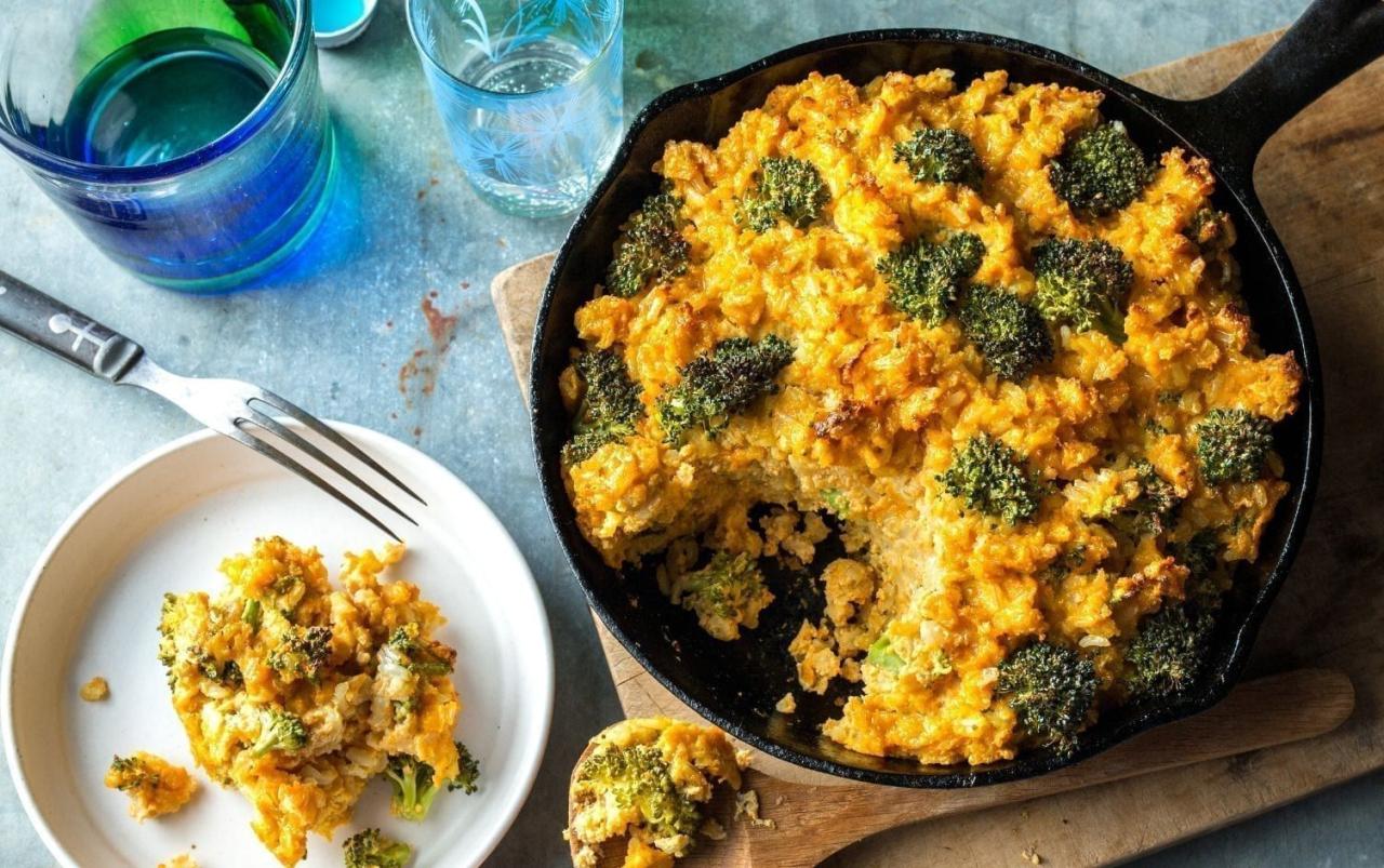 Broccoli and brown rice vegan casserole