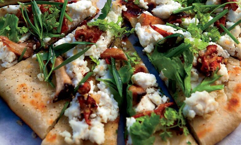 Grilled carrot flatbreads ricotta herbs recipe