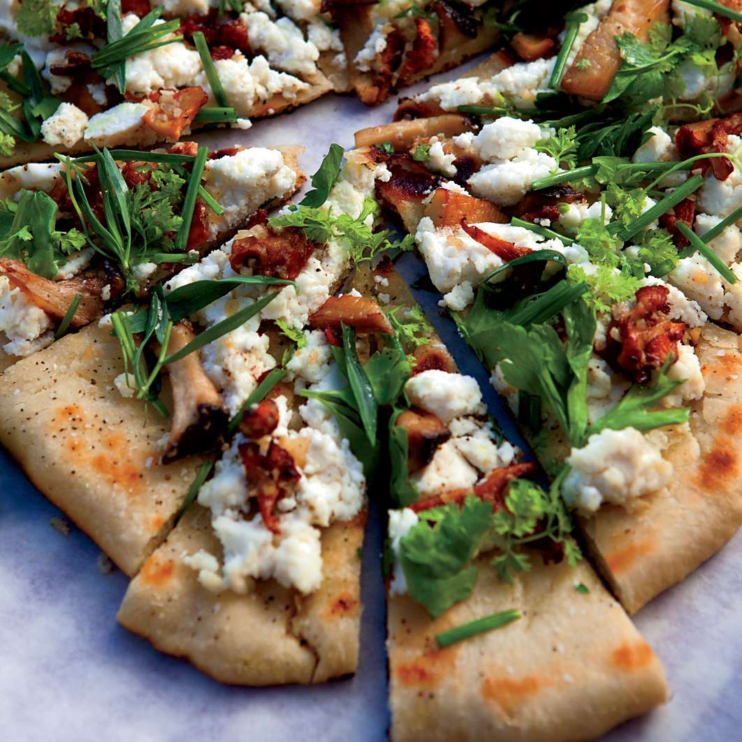 Grilled carrot flatbreads ricotta herbs recipe