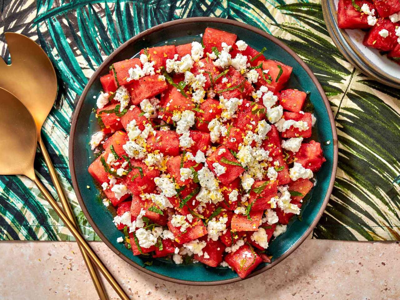 Watermelon salad feta mint recipe