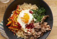 Veggie korean bibimbap recipe