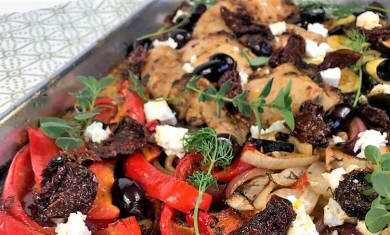 Greek chicken sheet pan dinner