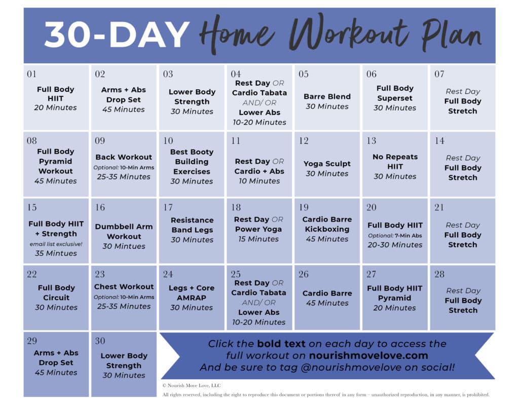 30 second workout week fitness