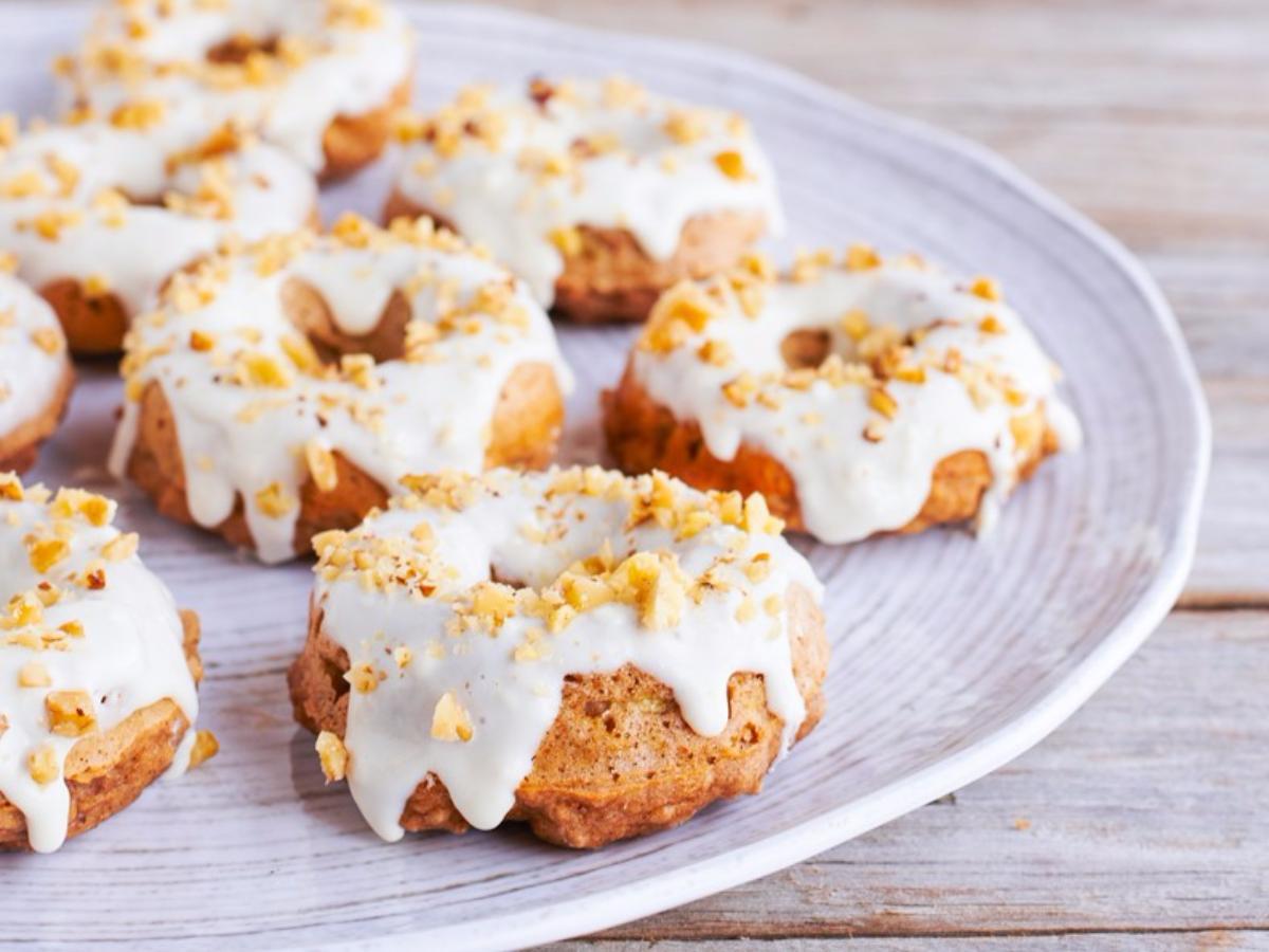 Baked donuts banana nut soft Baked banana nut donuts