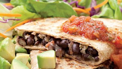 Black bean spinach quesadilla