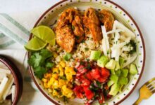 Lime chili chicken with cauliflower rice