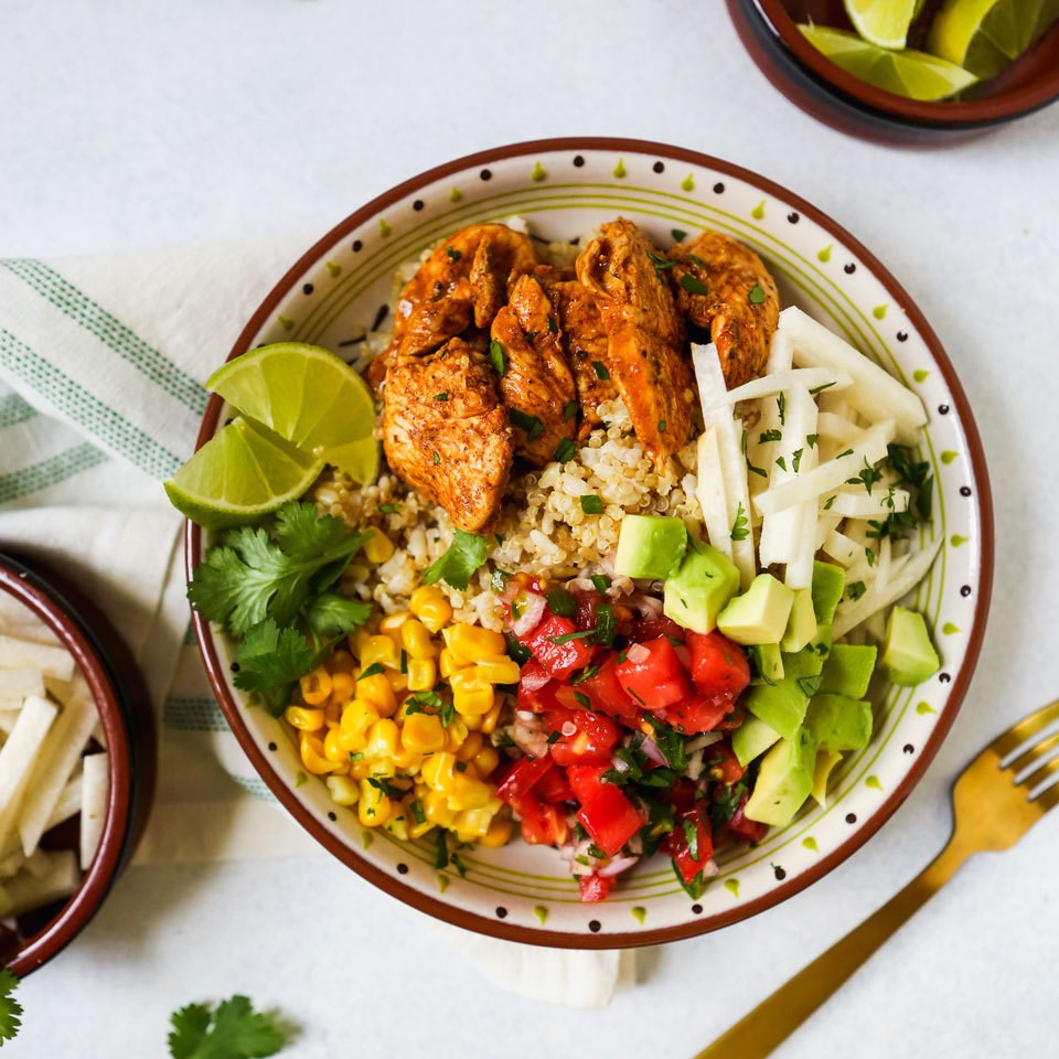 Lime chili chicken with cauliflower rice