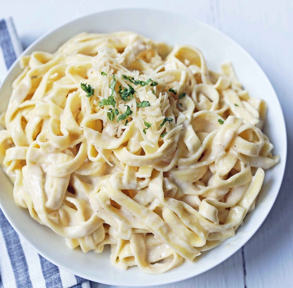 Vegan double cauliflower fettuccine alfredo