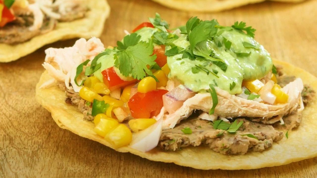 Black bean and avocado breakfast tostadas