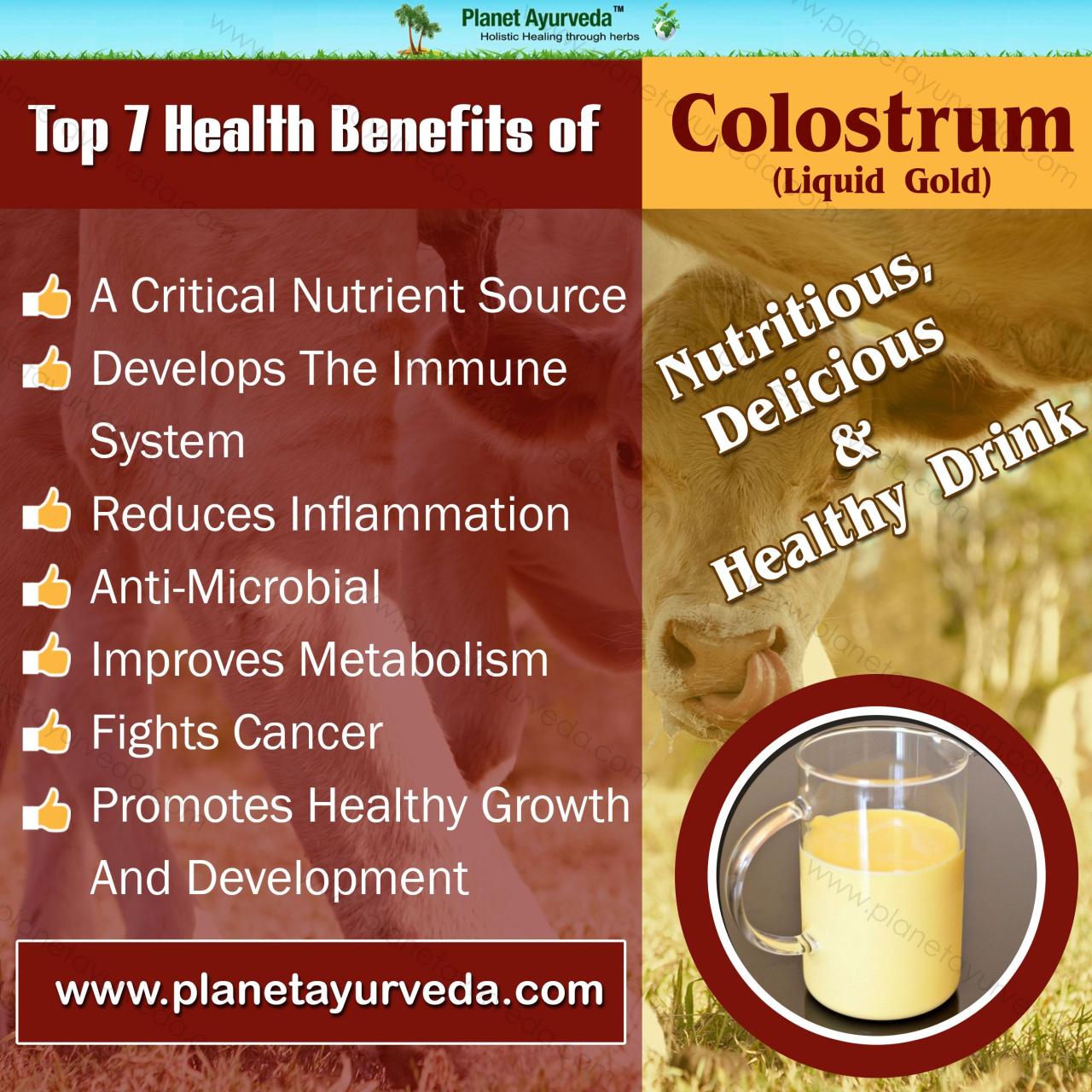 What are health benefits of colostrum according to dietitian