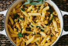 Vegan sausage kale pasta