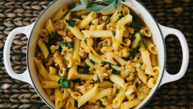 Vegan sausage kale pasta