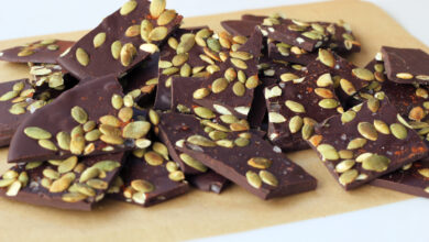 Seedy dark chocolate bark recipe