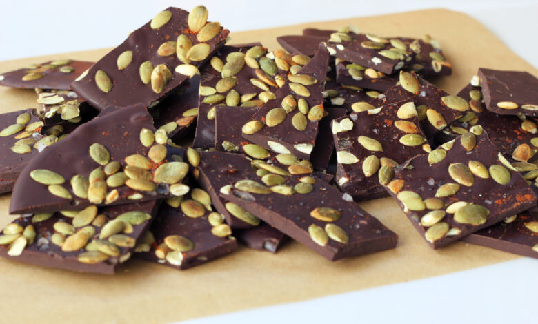 Seedy dark chocolate bark recipe