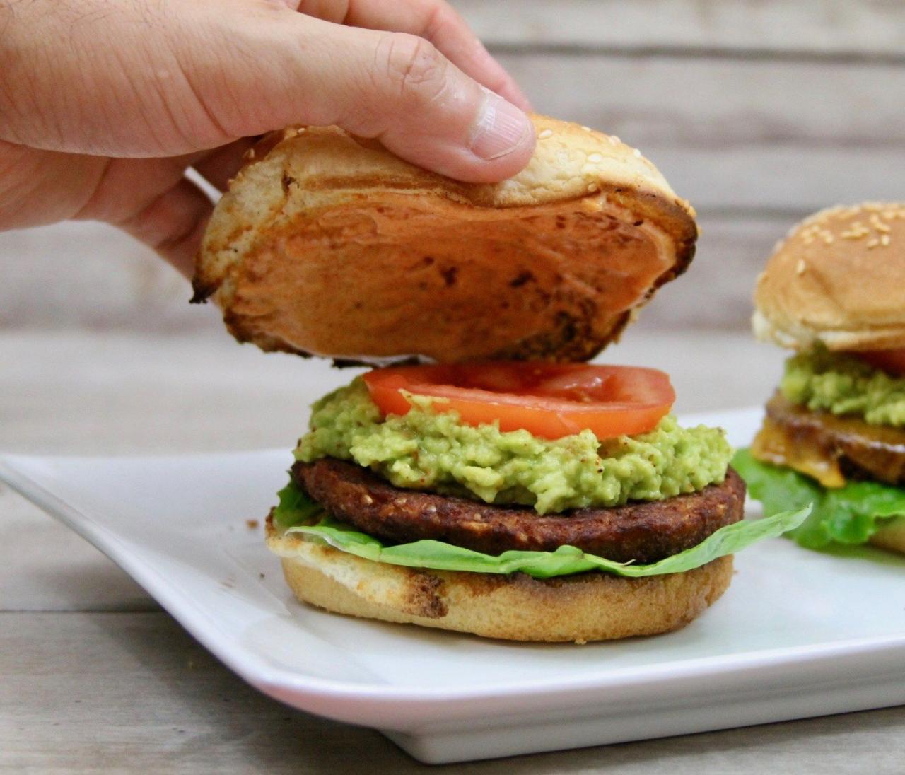 Chipotle black bean burgers with avocado salsa