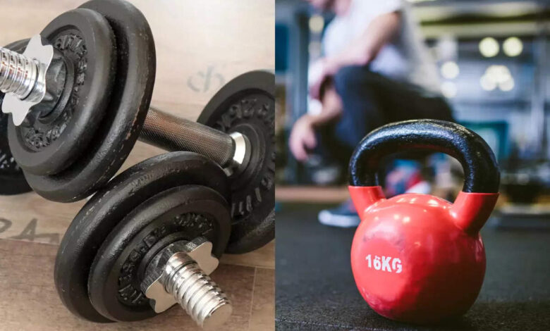 Dumbbells versus kettlebells versus bands