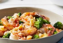 Shrimp and broccoli fried rice