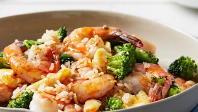 Shrimp and broccoli fried rice