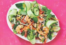 Vietnamese shrimp salad with mint chili dressing recipe