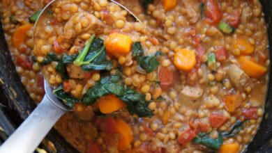 Slow cooker turmeric lentil stew