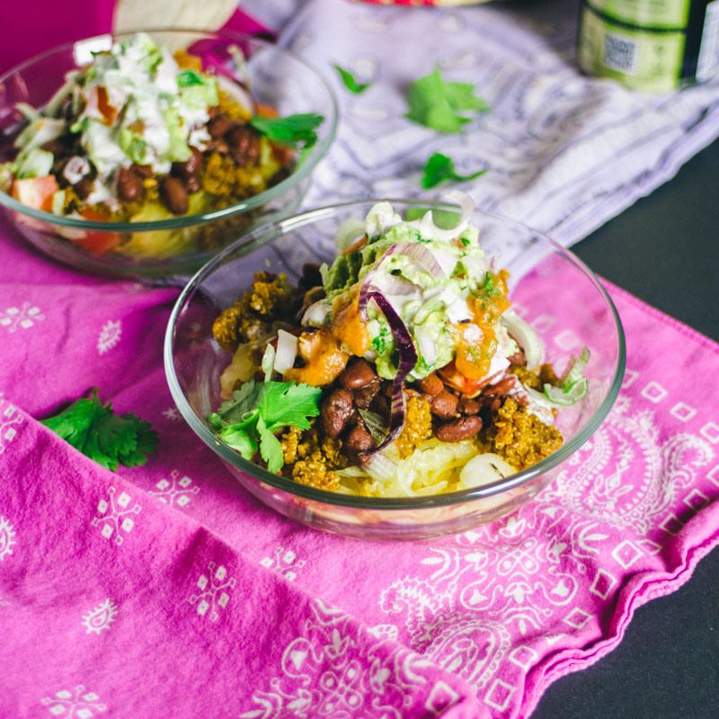 Tex mex baked spaghetti squash