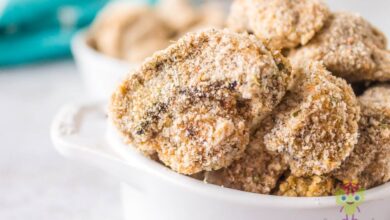 Crispy breaded mushroom bites