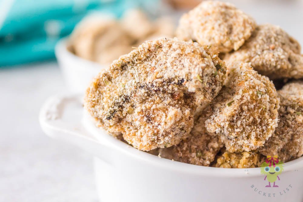 Crispy breaded mushroom bites