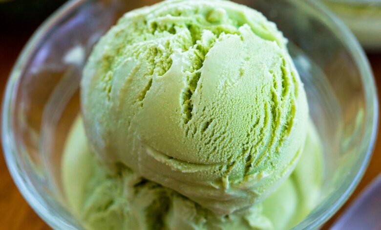Avocado cinnamon rice milk ice cream