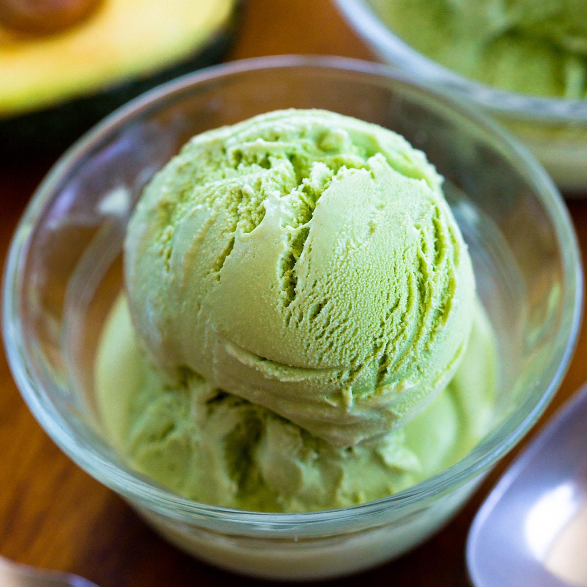 Avocado cinnamon rice milk ice cream