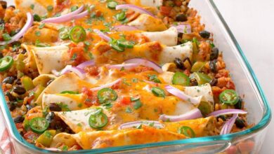 High fiber chicken and black bean enchiladas