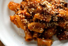 Mediterranean lamb eggplant bolognese