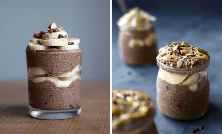 Vegan cocoa chia seed pudding