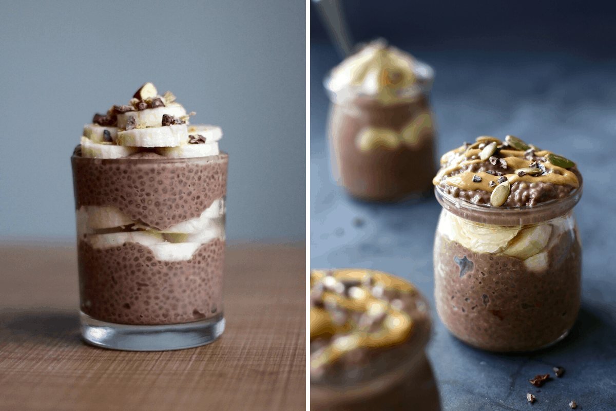 Vegan cocoa chia seed pudding