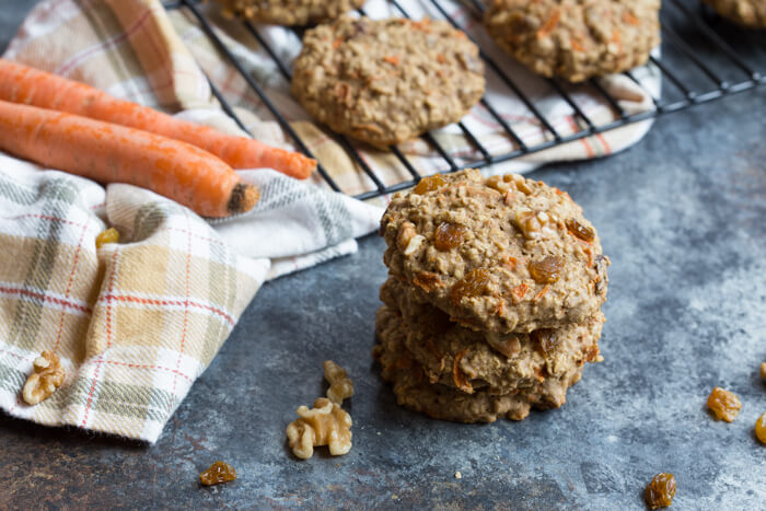 Carrot oat coconut breakfast cookies