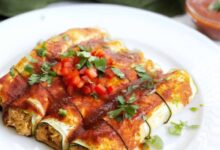 Chicken and zucchini enchiladas