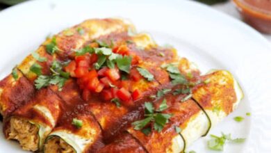Chicken and zucchini enchiladas