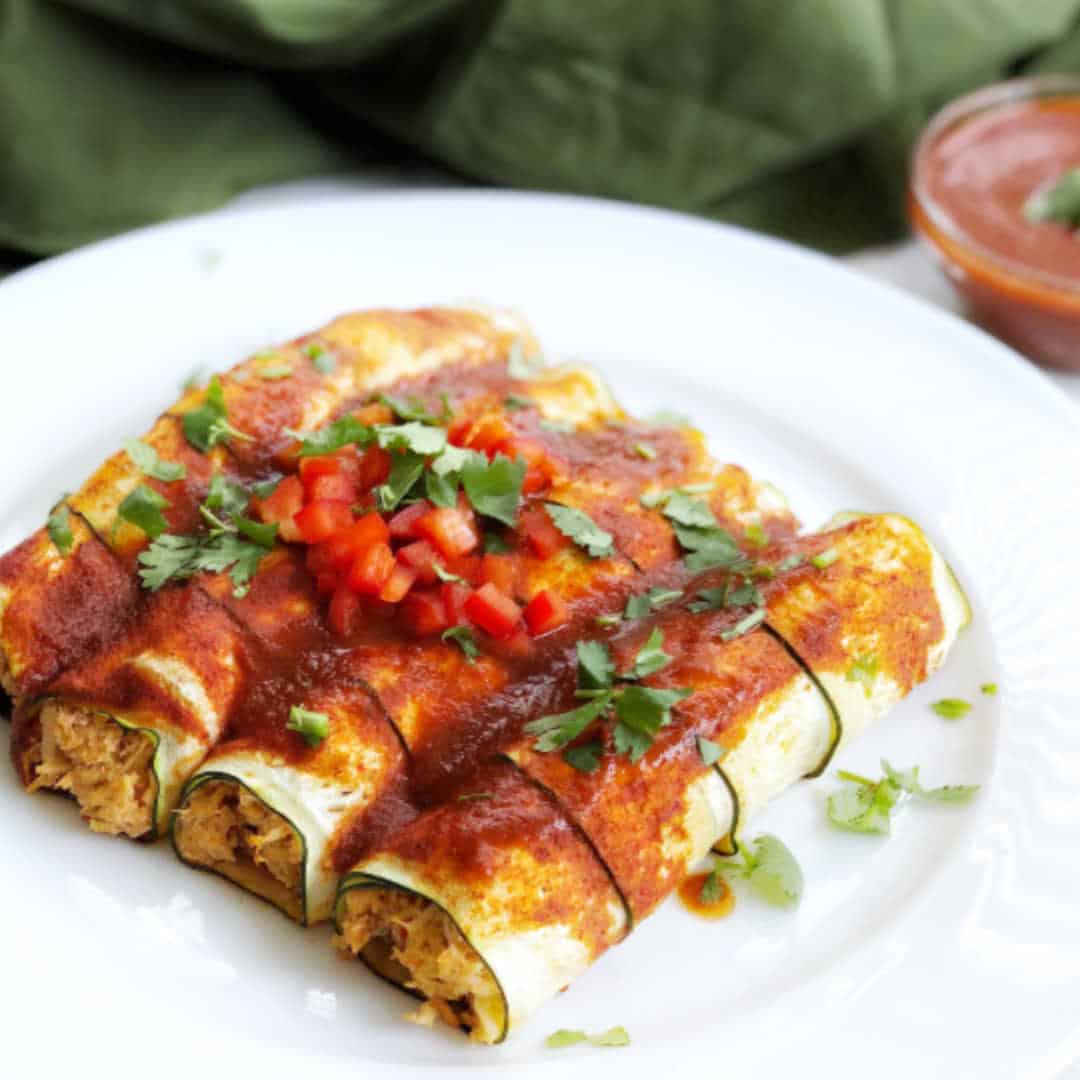 Chicken and zucchini enchiladas