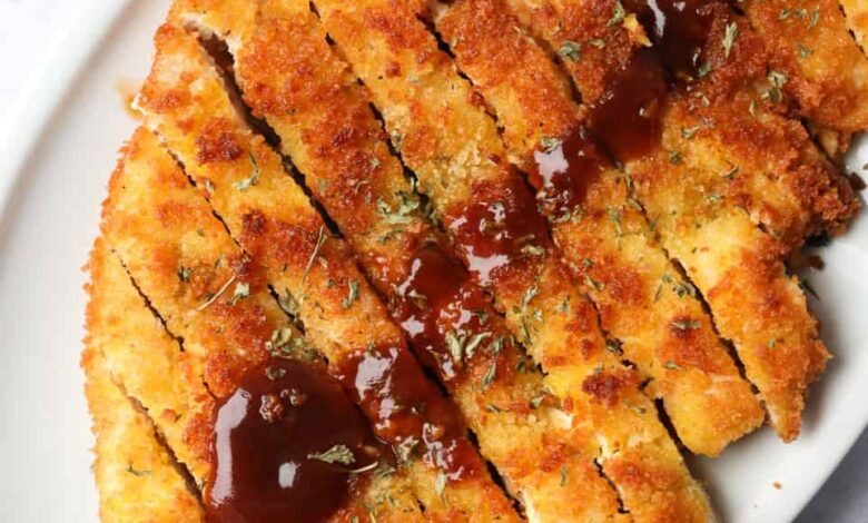 Gluten free potato chip chicken katsu