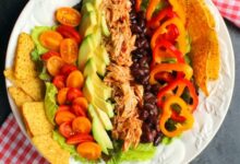 Easy chicken taco salad plate
