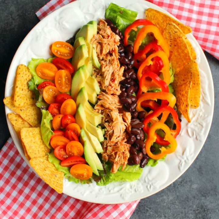 Easy chicken taco salad plate