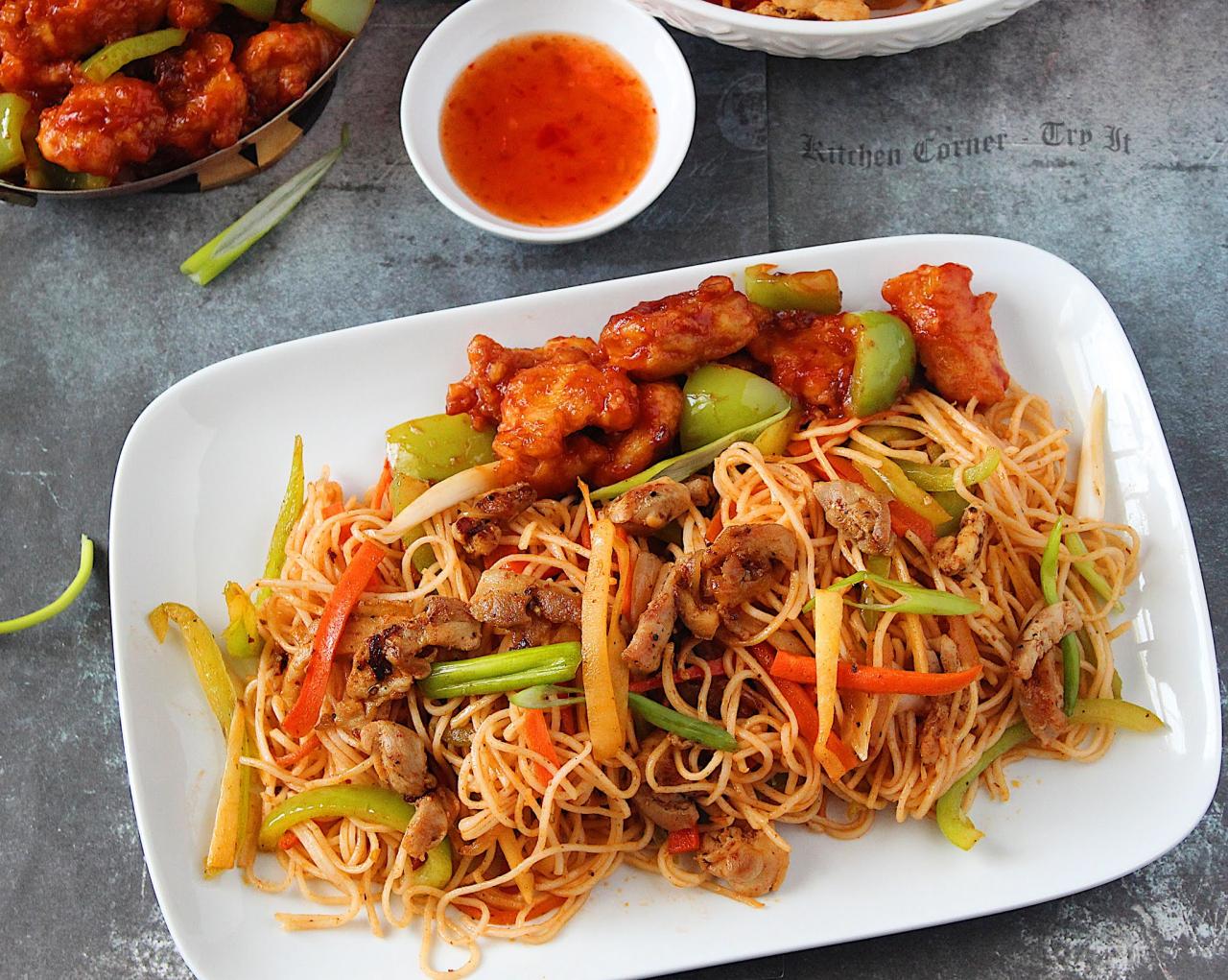 Stir fried chicken noodles