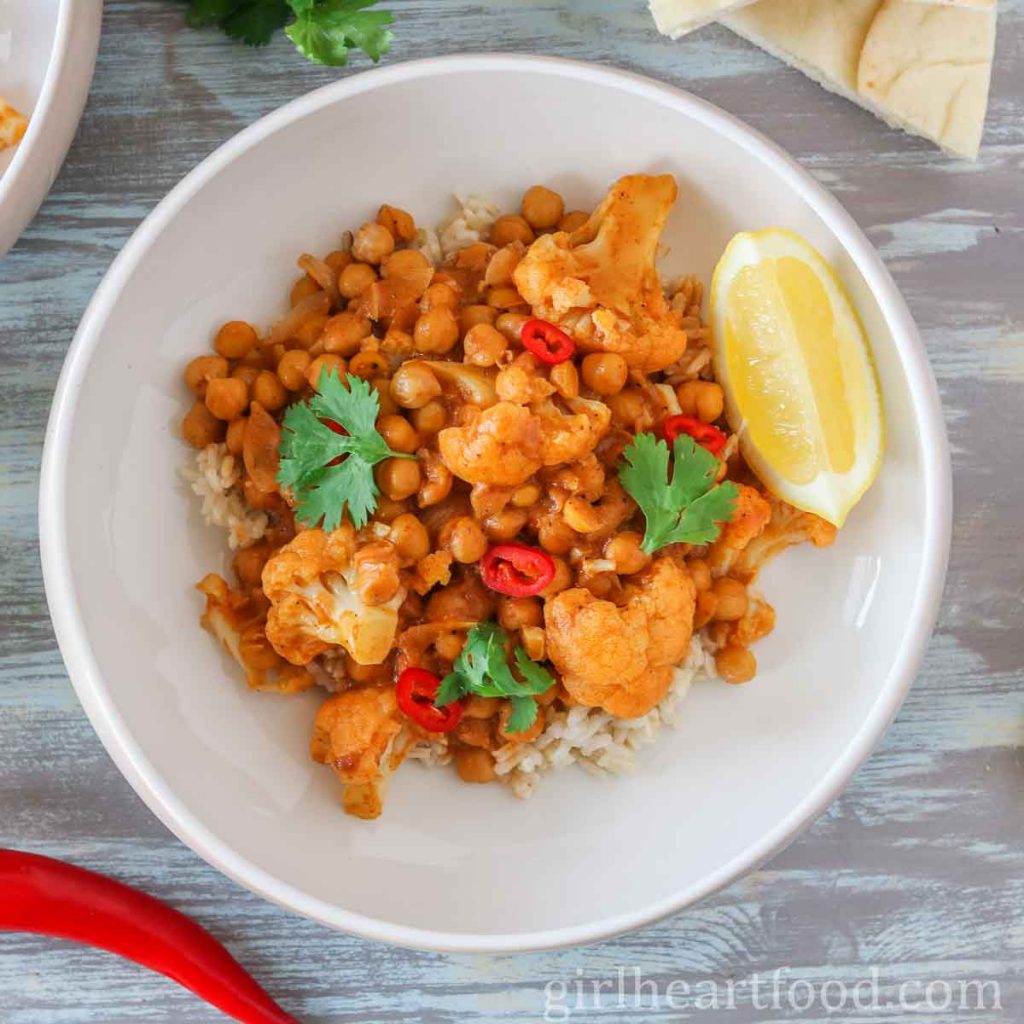 Chickpea and cauliflower curry