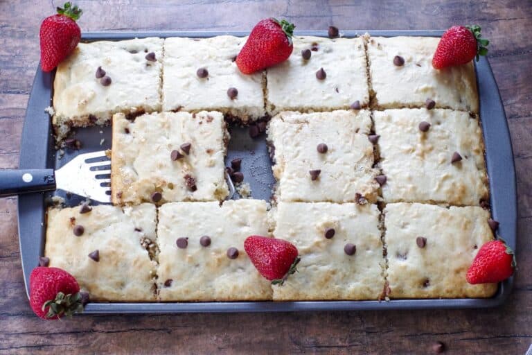 Sheet pan chocolate chip pancakes