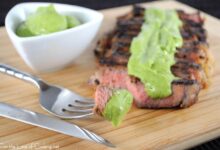 One pan steak with avocado butter